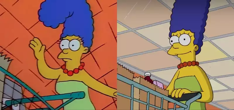 This video traces the visual evolution of the "Simpsons" over the years